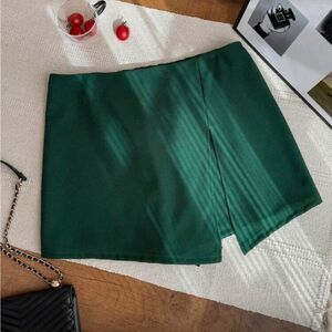 Dark Green Skort Shorts with Overlay Front